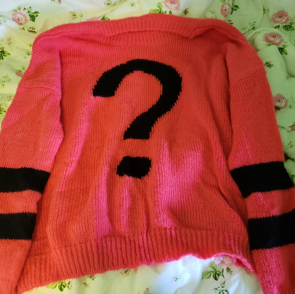 Neon Question Mark Sweater